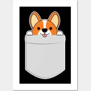 'Corgi Pocket Tee' Adorable Corgis Dog Posters and Art